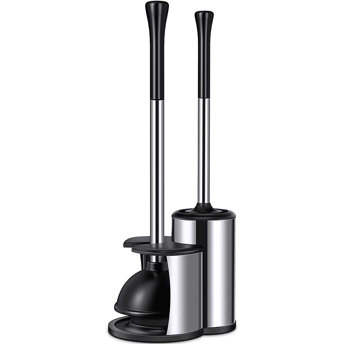 Plunger and Brush Set, 2 in 1Toilet Plunger and Brush Set, Black