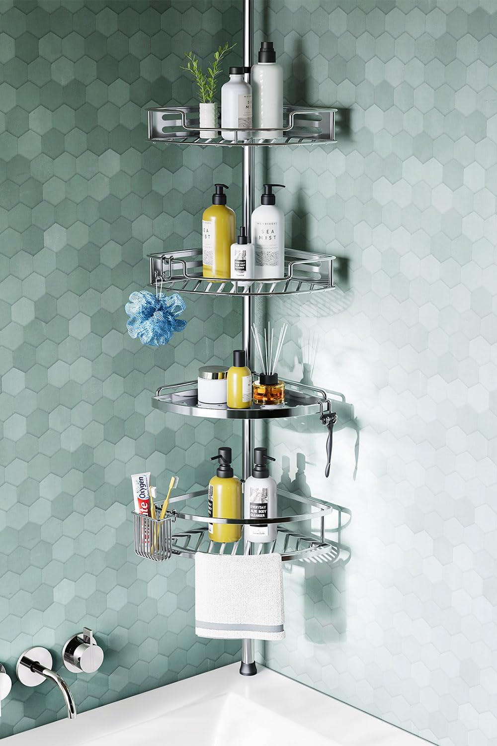 SCT04 Tension Pole Shower Caddy Hamitor