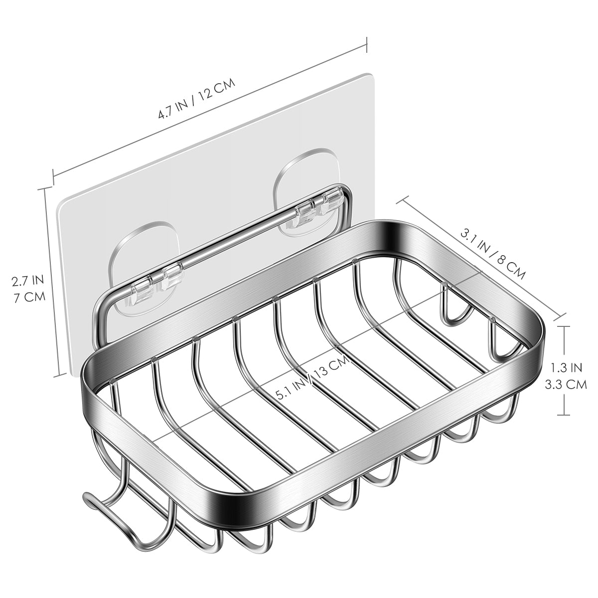 Wall Mounted Draining Shower Wall Soap Dish Holder for Bathroom Tile ...